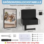 Heatigo Toilettenpapierhalter Schwarz – 2in1 Klorollenhalter mit Feuchttücherbox & Ablage – Bild 3