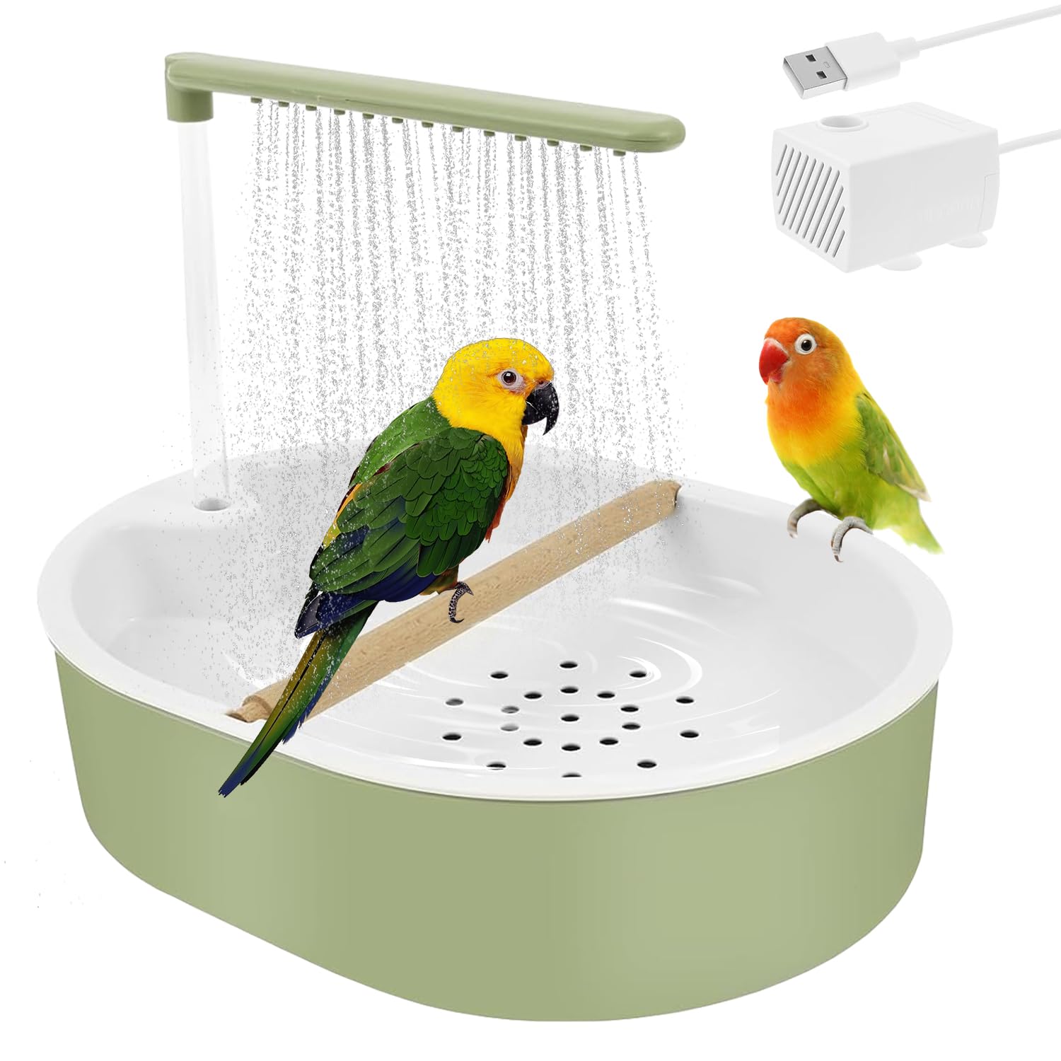 Automatische Vogeldusche mit Wasserfall – Vogelbad für Wellensittiche & Unzertrennliche