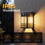 btfarm 4er-Set Solar Wandleuchten mit Bewegungsmelder – IP65 Retro Warmweiss für Garten & Terrasse – Bild 6