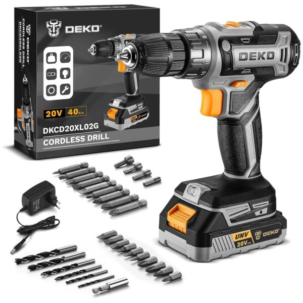 DEKOPRO Akku-Bohrschrauber 20 V – Komplett-Set für Möbelmontage & Heimwerken