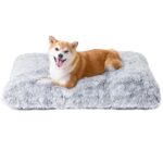 EHEYCIGA Hundebett 75x50cm mit Plüsch & rutschfester Unterseite – Waschbares Hundekissen für kleine Hunde