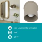 EGLO Tilston Wandlampe mit 360° Schwenkstrahler – Leseleuchte aus Stahl in Sandfarben – Bild 6