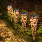 4er Set Vintage Solarlampen Görvitor – IP65 Gartenleuchten mit Erdspiesz für Aussen
