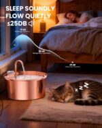 tomxcute Katzenbrunnen 3,2L Edelstahl mit Kupfer – Trinkbrunnen für Katzen & Hunde – Bild 5