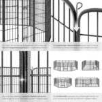 tectake Welpenauslauf 80 cm – 8er Gitter Freigehege faltbar für Hunde, Kaninchen & Kleintiere – Bild 5