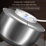 Elektrische Salatschleuder 4,8 l mit USB-Akku – Gemüsetrockner aus Edelstahl für schnelle Salatzubereitung – Bild 6