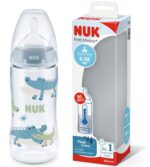 NUK First Choice+ Babyflasche 360 ml – Kiefer- & zahngerecht für 6-18 Monate