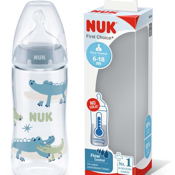 NUK First Choice+ Babyflasche 360 ml – Kiefer- & zahngerecht für 6-18 Monate