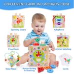 KMTJT Aktivitätswürfel aus Holz – 7 Lernspiele für Babys ab 12 Monaten (Rosa) – Bild 4