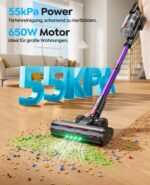 Fieety Akku-Staubsauger 650W/55kPa – Kabellose Tierhaarentfernung mit 70Min Laufzeit – Bild 2