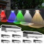 Bzavor Solar-Wandleuchte 8er Set mit 9 Leuchtmodi – IP65 Edelstahl Gartenbeleuchtung