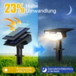 SUNNMO Solarstrahler 32 LED mit 3 Helligkeitsstufen – IP65 Gartenbeleuchtung, 2er Set – Bild 3
