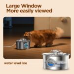 IHOUONE Katzenbrunnen Edelstahl 2.6L – Trinkbrunnen mit Blumenauslauf & LED für Katzen – Bild 6