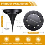 NIBSHOOM 12er Set Solar Bodenleuchten – IP68 Gartenbeleuchtung mit 8 LED & Warmweiss – Bild 7