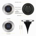 mizikuu Solar Bodenleuchten 8er Set – IP65 Gartenleuchten mit 8 LEDs für Außen – Bild 7