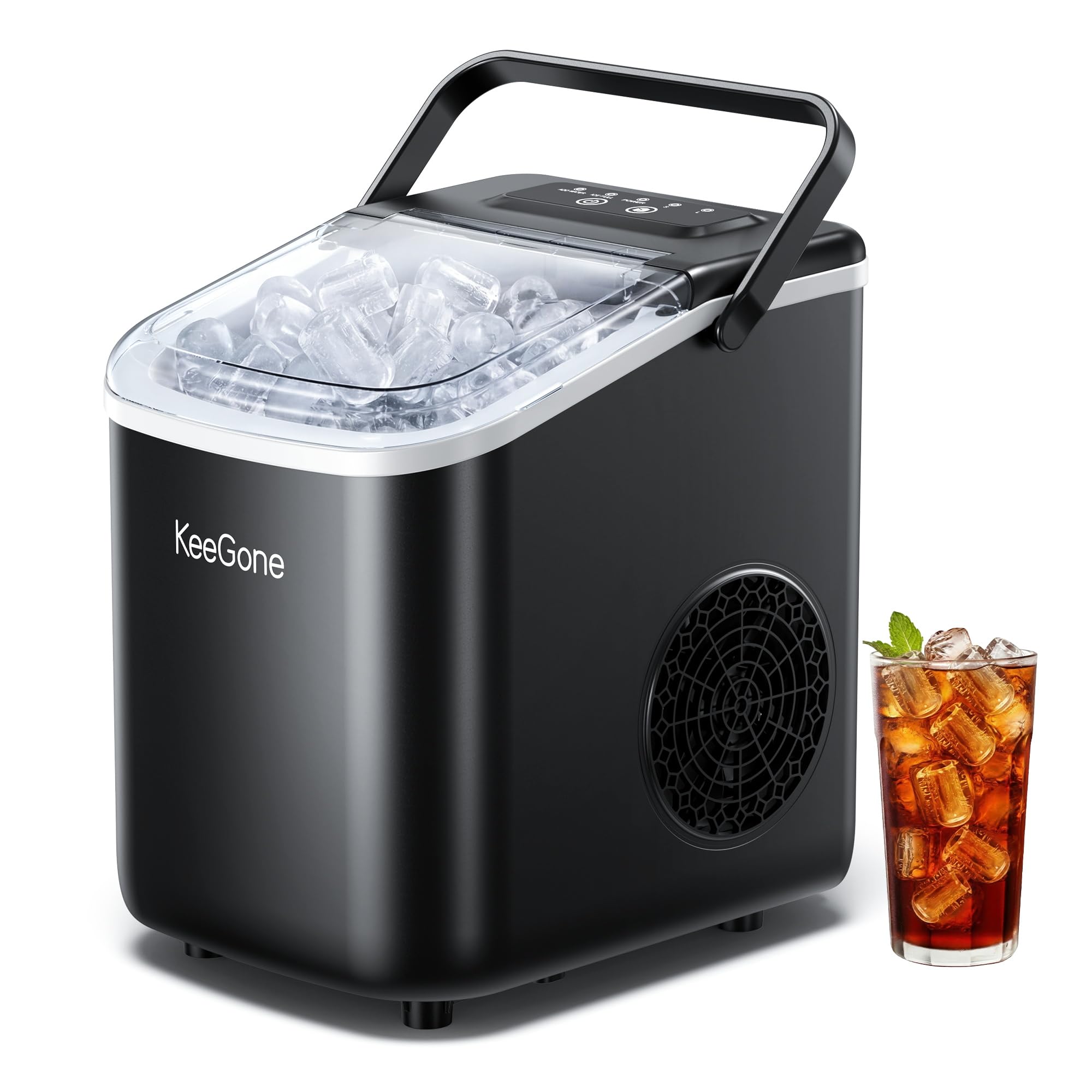 KeeGone Eiswürfelmaschine 1,2L – 9 Eiswürfel in 6 Min. für Küche, Büro & Bar