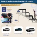 PRIORPET Hundetreppe Auto Klappbar 53–81 cm – Gelenkschonende Einstiegshilfe bis 65 kg – Bild 4