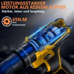 Olubfdh 21V Akkuschrauber mit 2x2000mAh Akku – 45Nm Drehmoment für Heimwerker – Bild 2