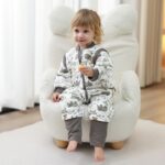 MIKAFEN Baby Schlafsack 2,0 Tog mit Füssen – 100% Baumwolle, abnehmbare Ärmel für 18-36 Monate – Bild 2