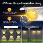 TECKNET Solar Wandleuchten 6er Set – IP66 Up & Down Solarlampen für Garten & Terrasse – Bild 5