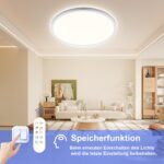 ONDTA LED Deckenlampe 45W, 6700lm, dimmbar 2700K–6500K mit Fernbedienung & IP44 – Bild 4
