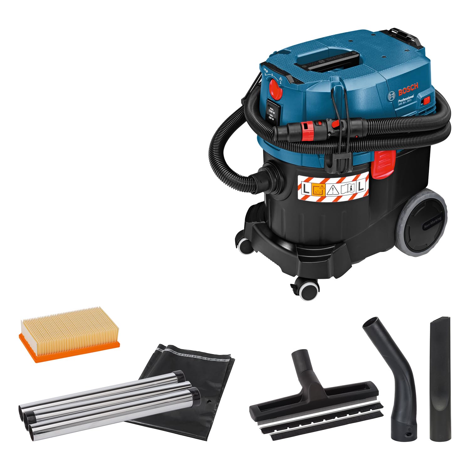 Bosch Professional GAS 35 L SFC+ Nass-/Trockensauger – 1200 W Saugturbine