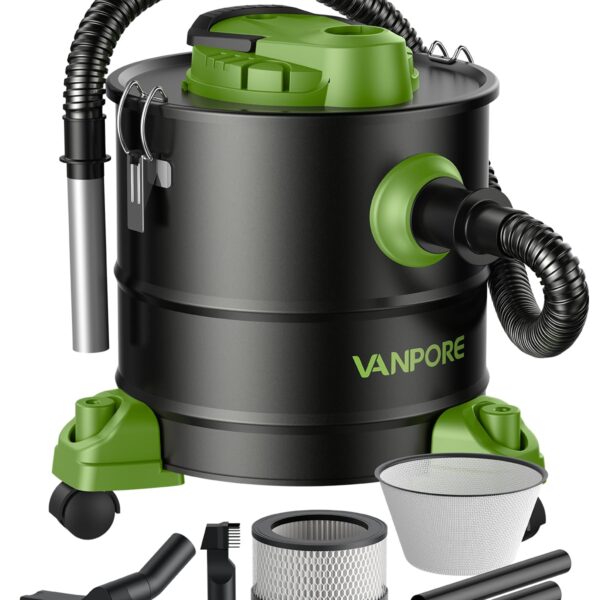 VANPORE Aschesauger 20L mit 1200W – Kaminsauger mit Doppelfilter & Gebläsefunktion
