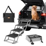 VEVOR 4-stufige Hundetreppe bis 68 kg – Einstiegshilfe für Auto, SUV & Möbel