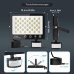 100W LED Strahler mit Bewegungsmelder – 10000 Lumen Aussenstrahler IP66 für Garten & Hof – Bild 2
