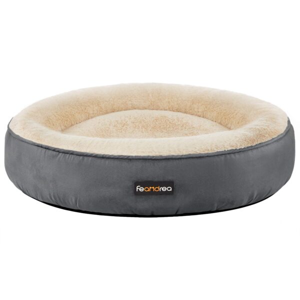 Feandrea Donut-Hundebett Ø 70 cm – Ergonomisches Katzenbett in Dunkelgrau