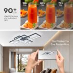 TYJY LED Deckenleuchte 80cm 60W Dimmbar Schwarz – Moderne Rechtecklampe mit Fernbedienung – Bild 6
