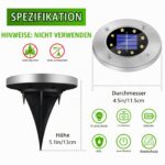SCNNC Solar Bodenleuchten 8er Set Warmweiß – Solarleuchten Garten wasserdicht IP65 – Bild 2