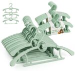 Anstore Mitwachsende Kinderkleiderbügel 20er Set – Verstellbar & Rutschfest in Grün – Bild 9