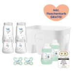 MAM Easy Start Anti-Colic Combi-Set 0+ Monate – Stillfreundliches Babyflaschen-Set mit Schnuller & Korb – Bild 2