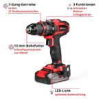 Einhell TE-CD 18/44 Li-i Akku-Schlagbohrschrauber – 44 Nm mit Power X-Change System – Bild 4
