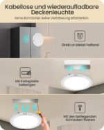 GOEBLESON Wiederaufladbare Sensor-Deckenleuchte mit Fernbedienung – Intelligente LED für Flur & Treppen – Bild 2