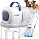 oneisall Hundeschermaschine mit Staubsauger – 15000 Pa Saugkraft für Hunde & Katzen