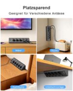 Vipwell Ecksteckdose 9in1 mit 5 Steckdosen & 4 USB (2x USB-C) – 3680W Steckdosenleiste mit Kindersicherung – Bild 6