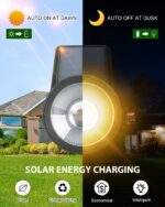 BLOOMWIN 2er Set Solar Gartenstrahler Warmweiss – IP65 Solarleuchte mit Erdspiss für Garten – Bild 3