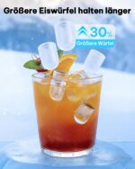 Silonn Eiswürfelmaschine – 12 kg/24H, 2 Eisgrößen, Selbstreinigung für Zuhause & Unterwegs – Bild 3