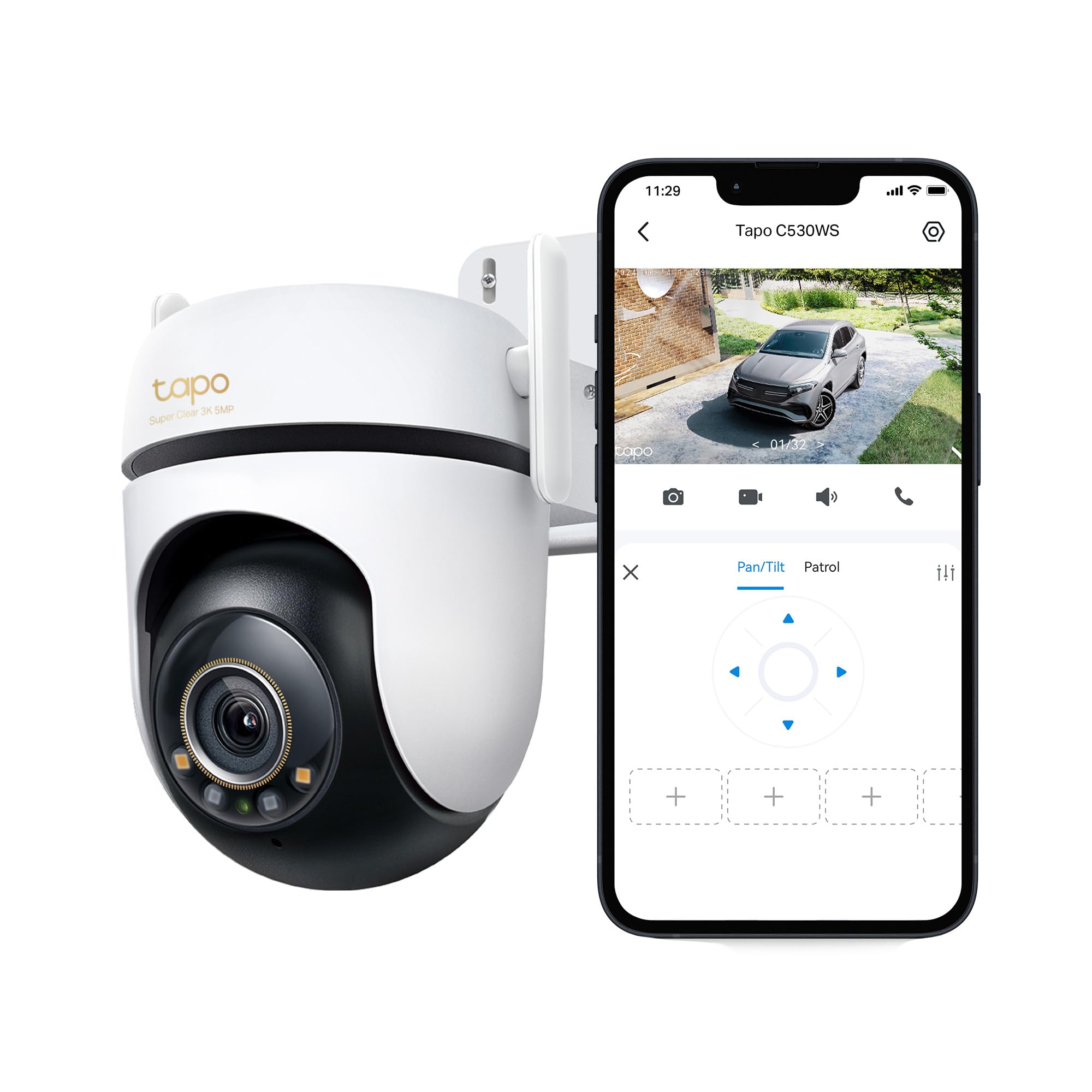 Tapo C530WS 360° Überwachungskamera Aussen – 3K 5MP Starlight Nachtsicht mit KI-Erkennung