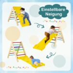 COSTWAY Kletterdreieck mit Rutsche – Holz Klettergerüst für Kleinkinder ab 1 Jahr – Bild 4