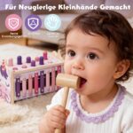 Lehoo Castle Hammerspiel Holzspielzeug ab 1 Jahr – Montessori Motorikspielzeug für Kleinkinder – Bild 3