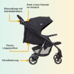 Joie muze lx Kinderwagen – Geburt bis 3 Jahre mit Einhand-Faltung & Babyschale – Bild 4