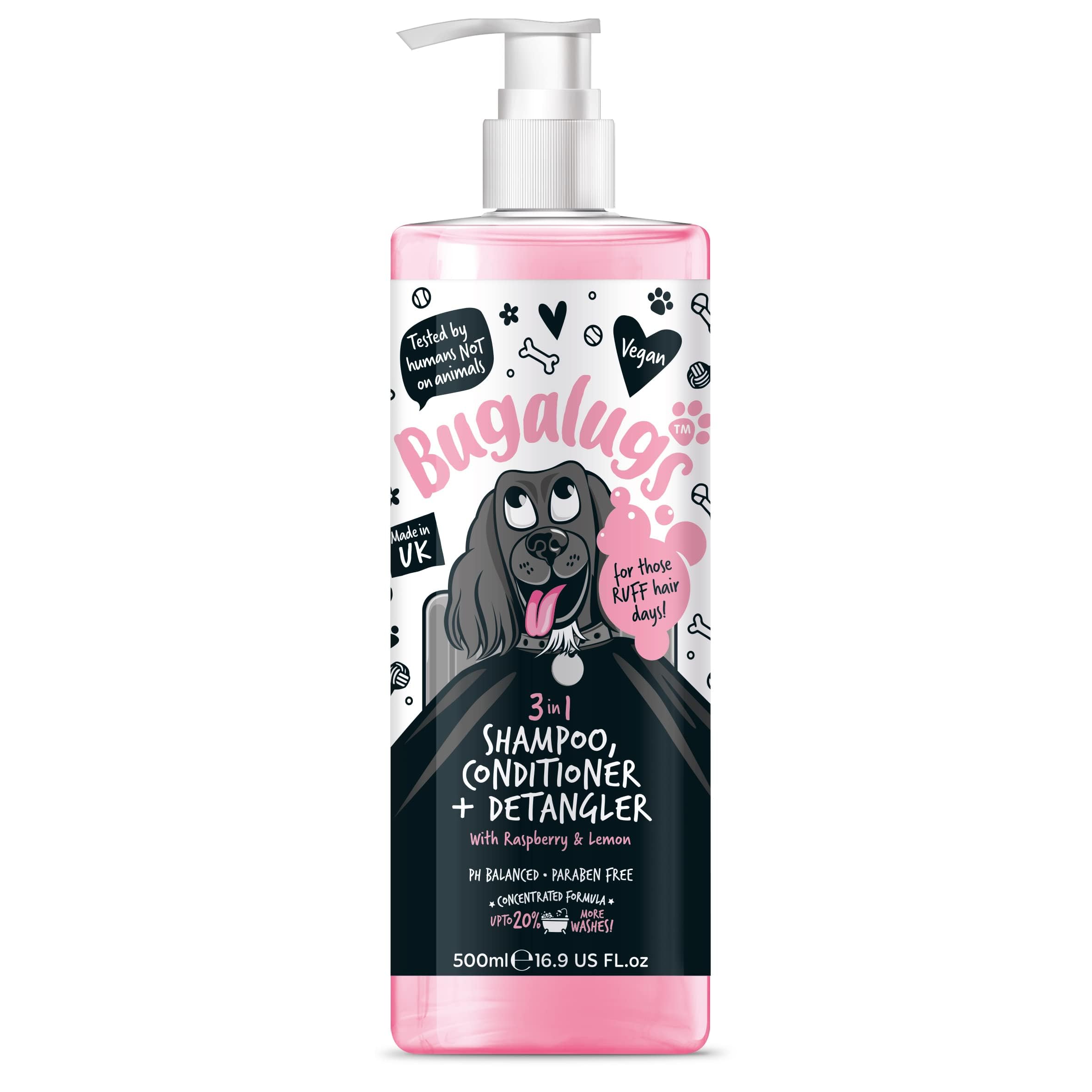 BUGALUGS 3-in-1 Hundeshampoo mit Panthenol & Mandelöl – Reinigung, Pflege & Entwirren