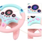 deAO Kinderlenkrad 360° Drehbar mit Sound & Licht – Interaktives Lernspielzeug Rosa – Bild 6