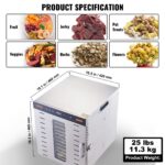 VEVOR Dörrautomat 1000 W mit 10 Edelstahl-Tabletts – 360° Heissluft für gleichmässiges Trocknen – Bild 8