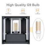 Klighten 2er Set LED-Wandleuchte mit G9 Lampe – Aussenlicht IP54 Anthrazit – Bild 2