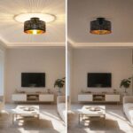 FRIDEKO HOME Deckenlampe Ø30cm Schwarz-Gold – Elegante Deckenleuchte mit E27-Fassung – Bild 4