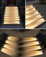 Bzavor 6er Set Solar-Treppenleuchten IP65 – Warmweiss LED Aussenbeleuchtung für Treppen & Terrasse – Bild 9